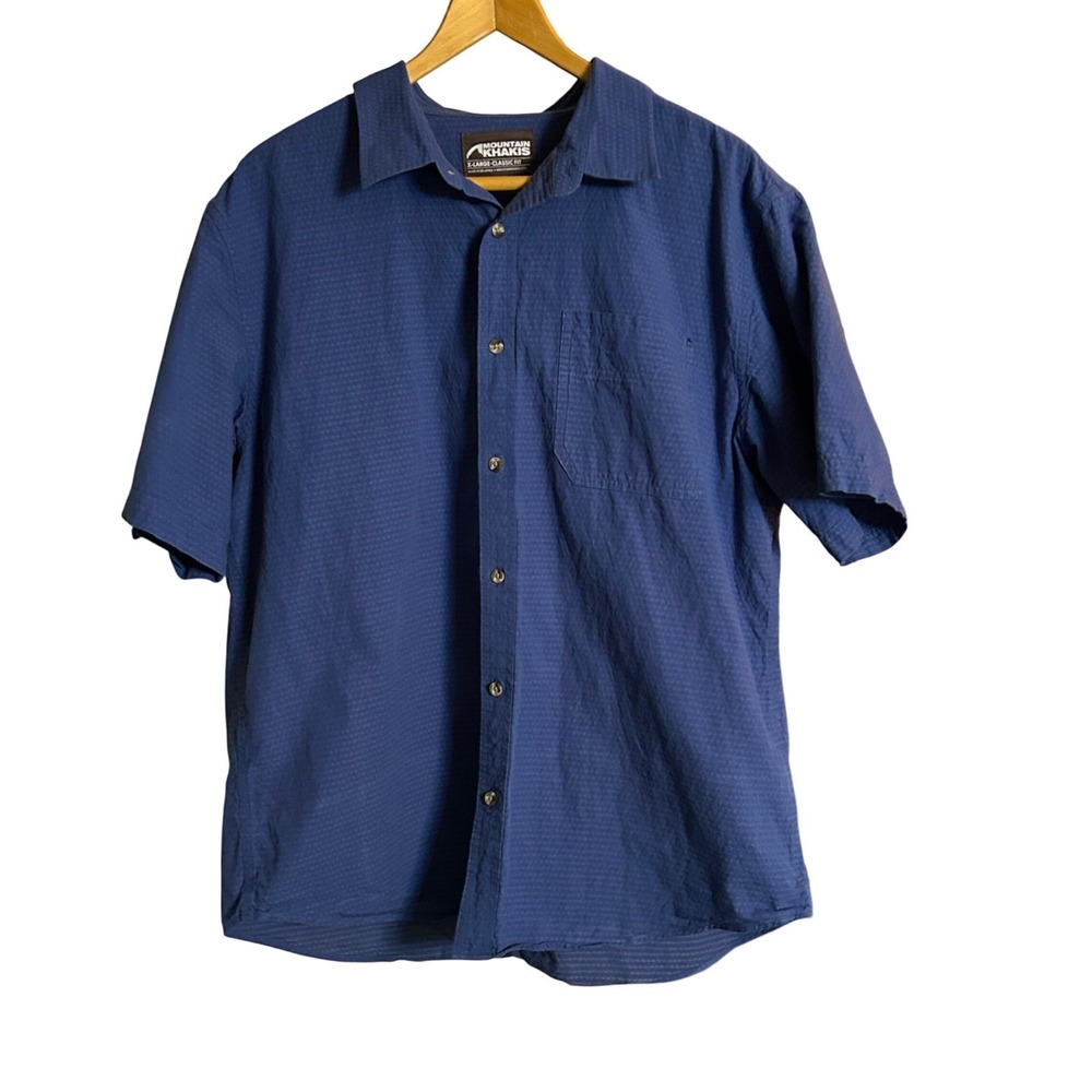 Mountain Khakis Classic Fit Shirt Mens XL Blue Short Sleeve Outdoor Hiking
